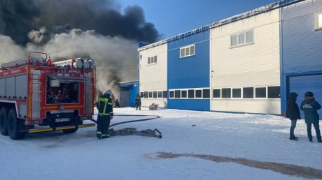 В Кузнецке огонь охватил цех мебельной фабрики