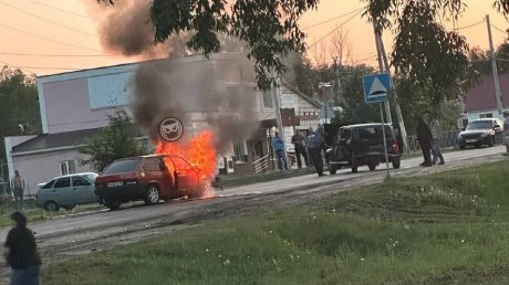 В Белинском легковушка загорелась после ДТП