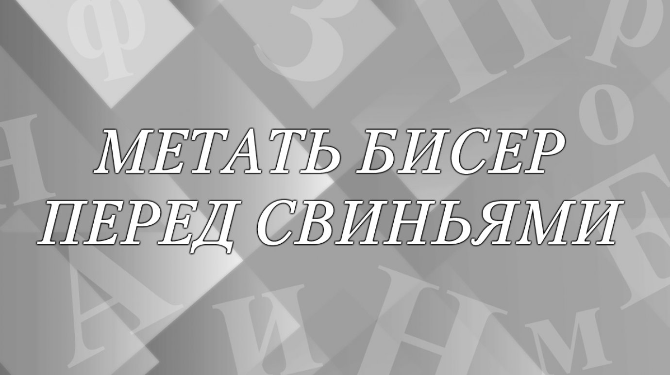 Что значит «метать бисер перед свиньями»?