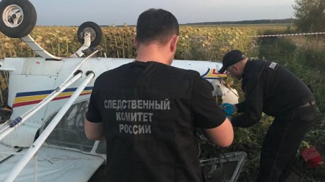 Появились кадры с места падения самолета в Пензенском районе