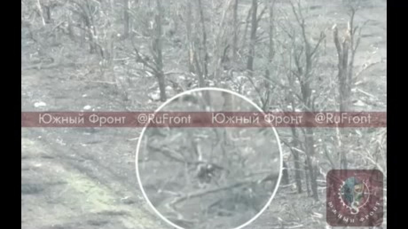 Российский боец сбил украинский дрон палкой и попал на видео