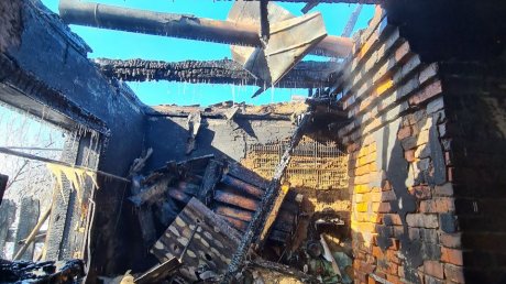 В селе Чаадаевка огонь уничтожил двухквартирный дом
