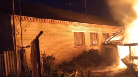 В Кузнецке из-за пожара во дворе едва не сгорел дом