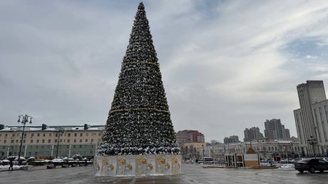 На площади Ленина приступили к сборке дома Деда Мороза