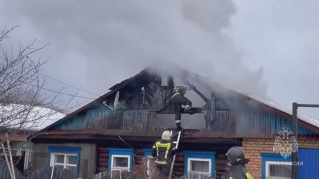 В Пензе огонь уничтожил крышу дома и гараж на улице Проломной