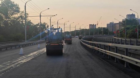 В Пензе обновили асфальт на путепроводе на улице 8 Марта