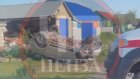 В Сердобске внедорожник снес стену гаража и перевернулся