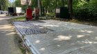 На Олимпийской аллее готовят площадку под новые тренажеры