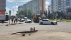 Провалом на улице Ленинградской занялись коммунальщики