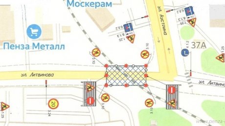 В Пензе на неделю перекроют часть улицы Литвинова