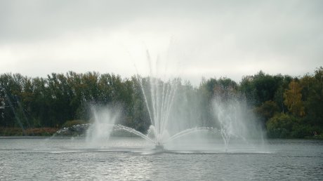 На пруду в Арбекове впервые запустили вейк-парк и фонтан