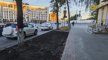 Бывшую парковку на улице Кураева превратили в газон