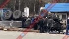 В поселке Чаадаевка перевернулся большегруз