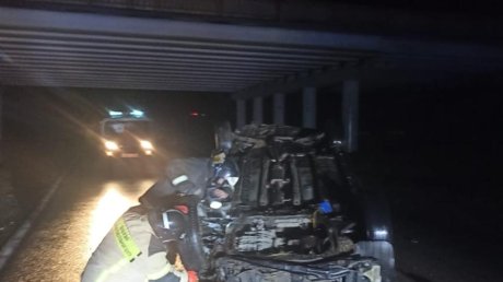 В Городищенском районе Hyundai упал с развязки на трассе М-5