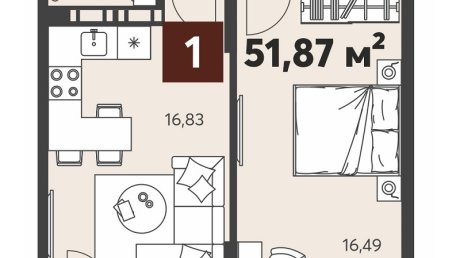 Предложение от «Термодома»: 2-комнатная за 30,7 тыс. в месяц