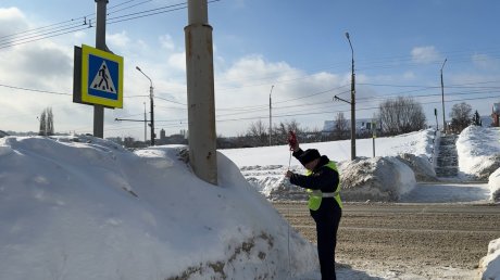 Госавтоинспекция измерила высоту сугробов у переходов в Пензе