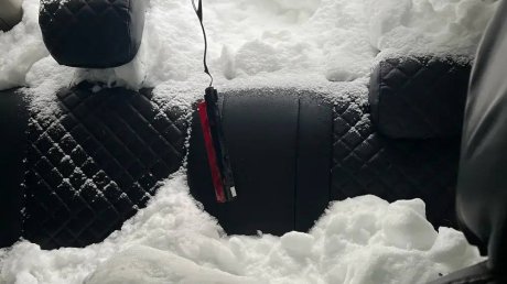 В Чаадаевке на машину с водителем рухнули наледь и снег с дома