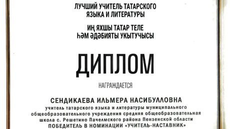 Учительницу татарского языка из с. Решетино признали одной из лучших