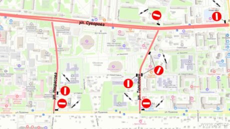 Перечислены участки дорог в Пензе, которые перекроют 7-9 мая