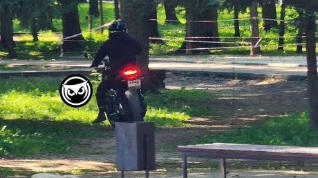 В Пензе мотоциклист прокатился по Олимпийской аллее