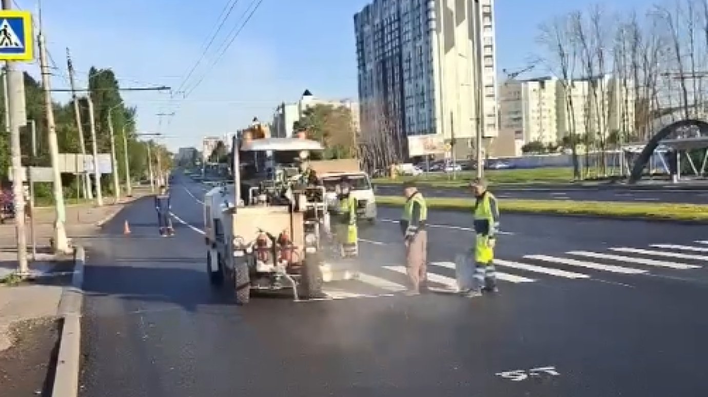 В Пензе завершают ремонт дороги на проспекте Строителей