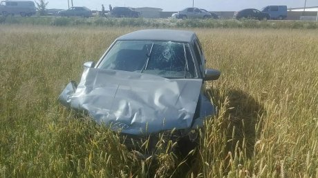 В Городищенском районе перевернулся автомобиль Hyundai Solaris