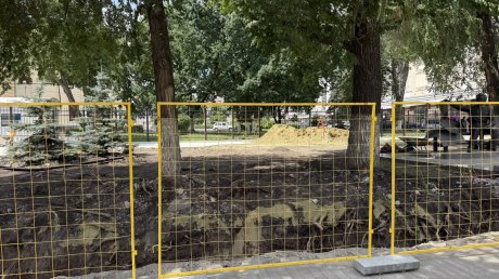 На ул. Кирова благоустраивают сквер у здания областного правительства