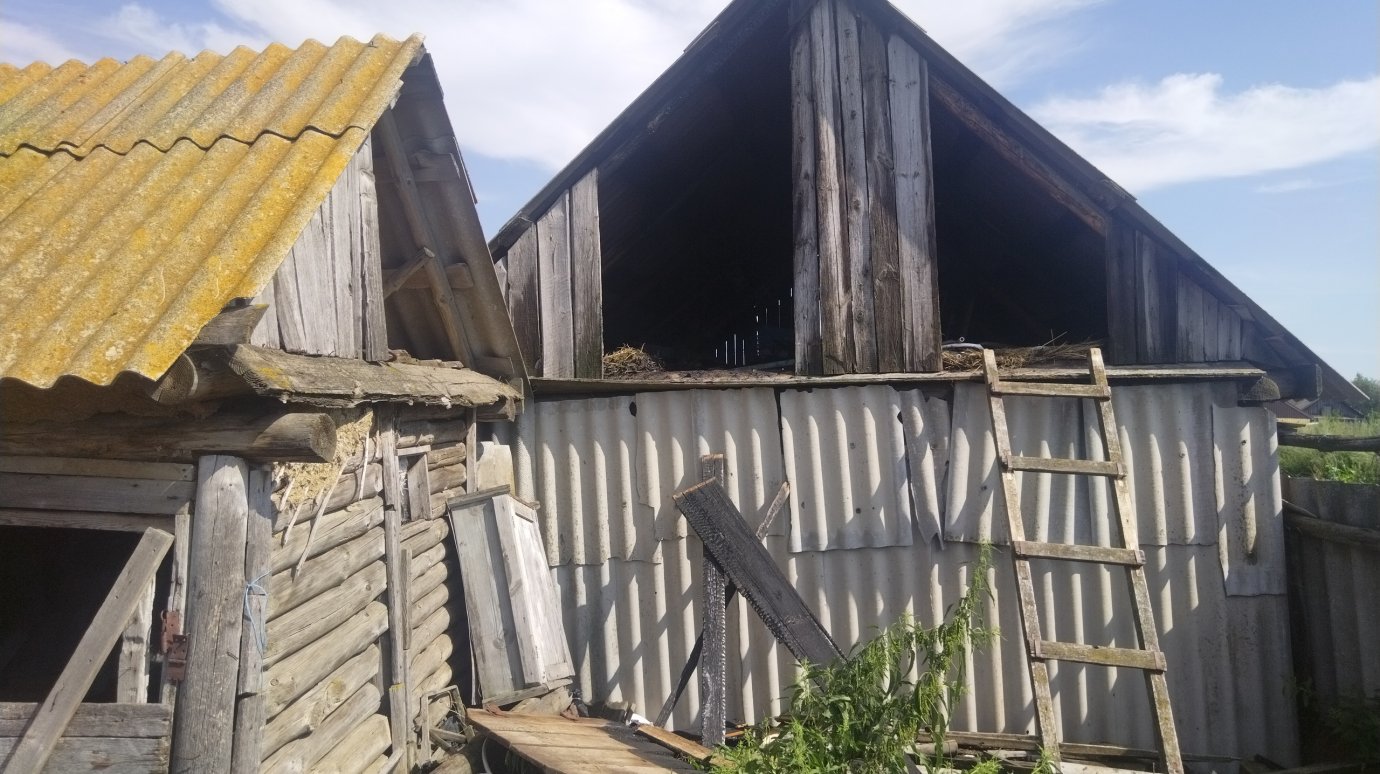 В Колышлейском районе из-за удара молнии случился пожар