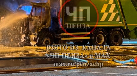 В центре Пензы пламя охватило мусоровоз