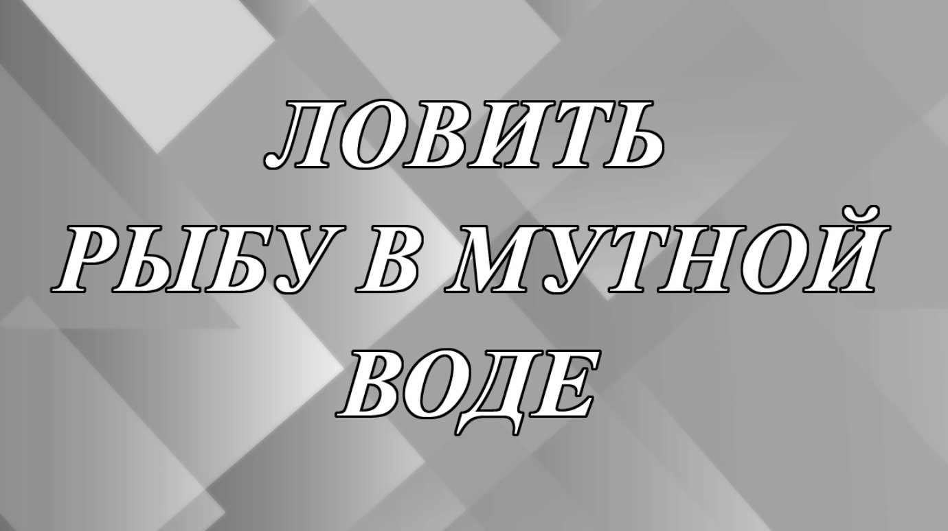 Что значит выражение «ловить рыбу в мутной воде»?