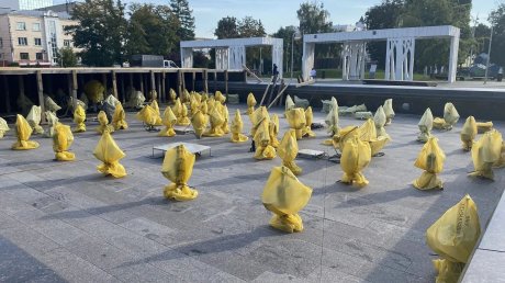 Над главным фонтаном Пензы наполовину собрали короб