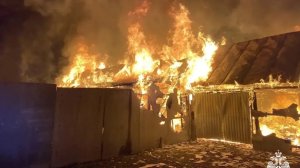 В Кузнецком районе огонь уничтожил постройки на площади 400 кв. м