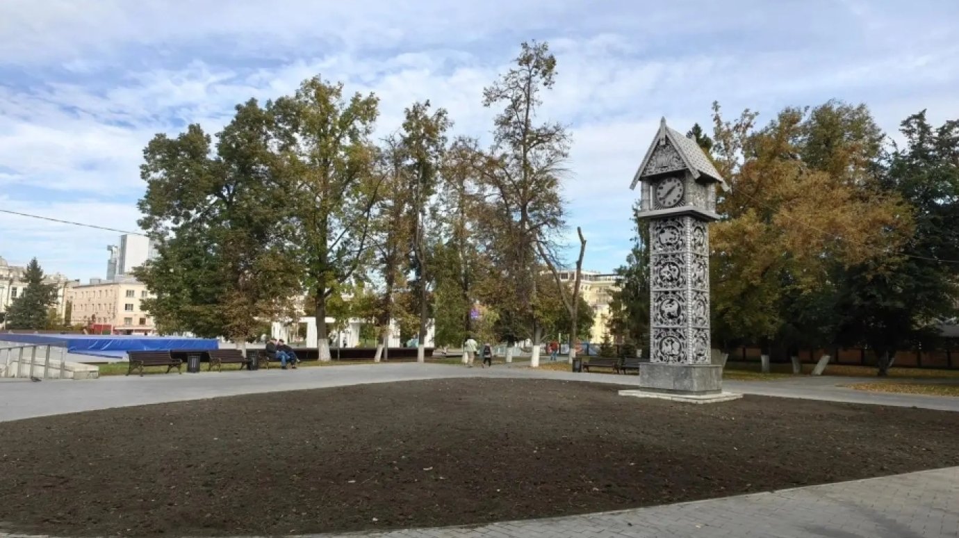 В центре Пензы в цветниках обновляют чернозем