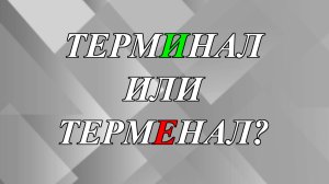 Как правильно: терминал или терменал?