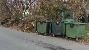 По дороге на улице Ватутина катаются мусорные баки